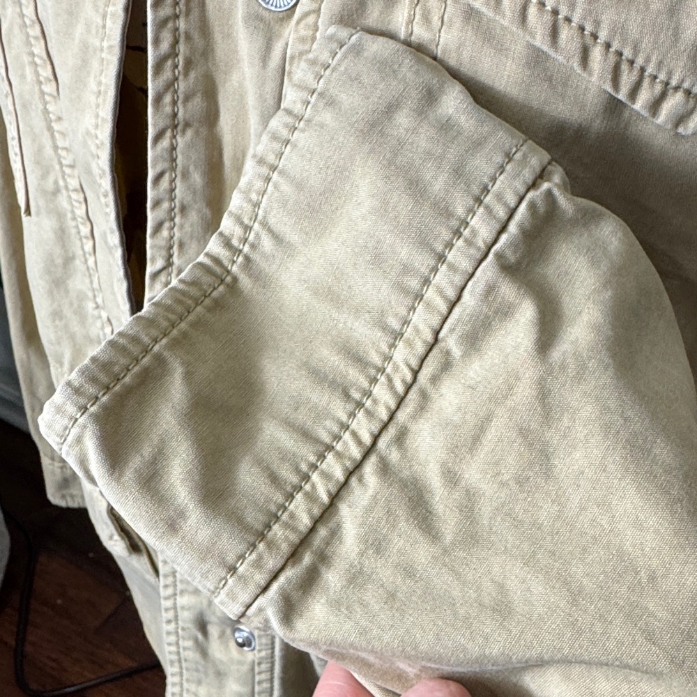 GAP Barn Jacket Tan with Drawstring Waist and Pockets SZ M Fall - Picture 3 of 10